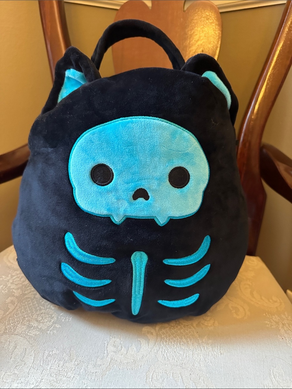 Squishmallows Stump the Skeleton Cat 12” trick or treat bag, 2022